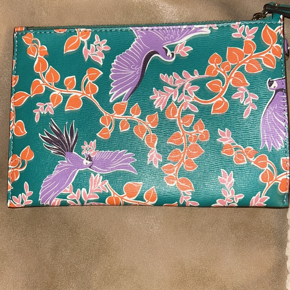 Kate Spade Teal and Orange Parrot Clutch - Picture 3 of 8